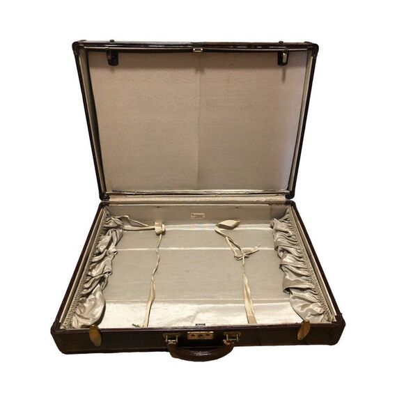 Vintage Samsonite Luggage Brown Suitcase Luggage With Key - Picture 6 of 8